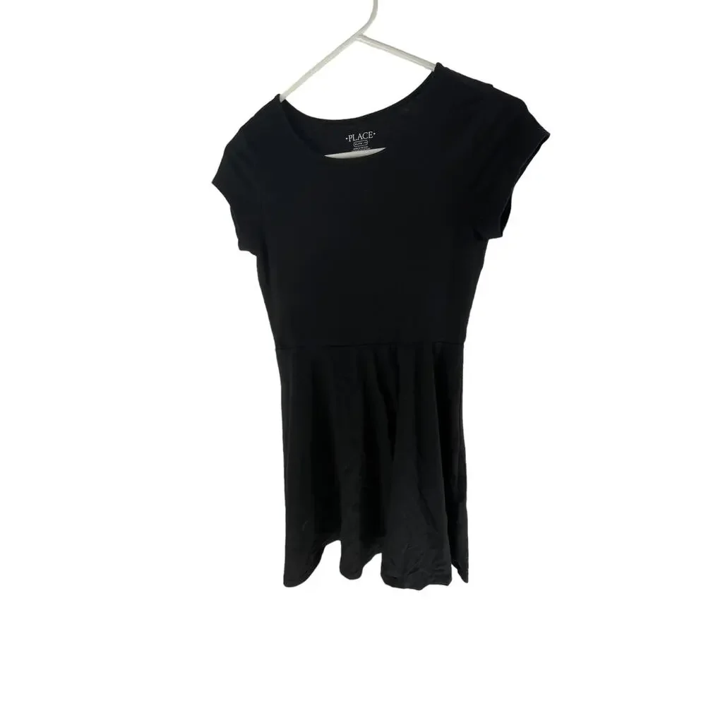 The Children's Place Girls Black Short Sleeve Mini Dress Youth Size XL 14 - Picture 2 of 6